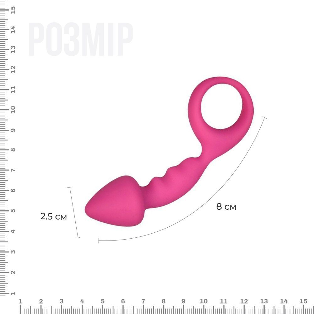 Анальна пробка Adrien Lastic Budy Pink зі стимулюючою ніжкою, макс. діаметр 2,5см