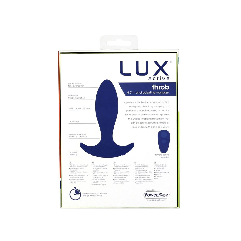 Анальная пробка с пульсацией Lux Active – Throb – 4.5" Anal Pulsating Massager