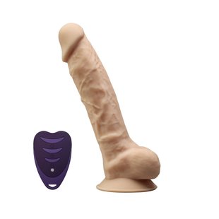 Фаллоимитатор с вибрацией SilexD Vetus Vibro Flesh (MODEL 1 size 8in) + LRS, двухслойный, диаметр 4,