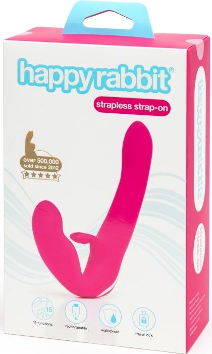 Безремневой страпон с вибро Happy Rabbit Strapless Strap-on