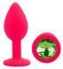Силиконовая анальная пробка EGZO - Silicone Pink Round Plug Green, size S, Розовый
