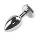 Анальна пробка з кристалом EGZO - Silver Heart Plug Red size M, Сріблястий