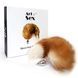Металева анальна пробка з хвостом із натурального хутра Art of Sex size M Red fox, Срібний