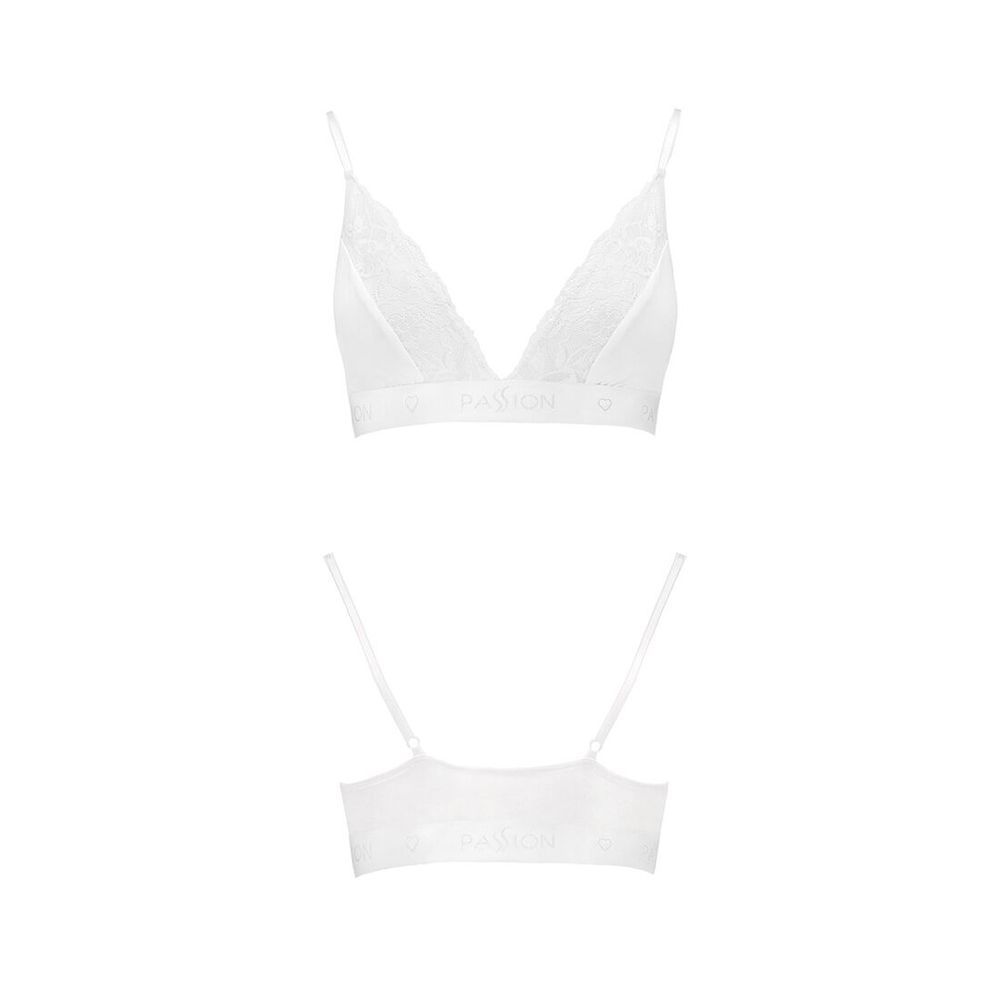 Еластичний топ із мереживом Passion PS001 TOP white, size M