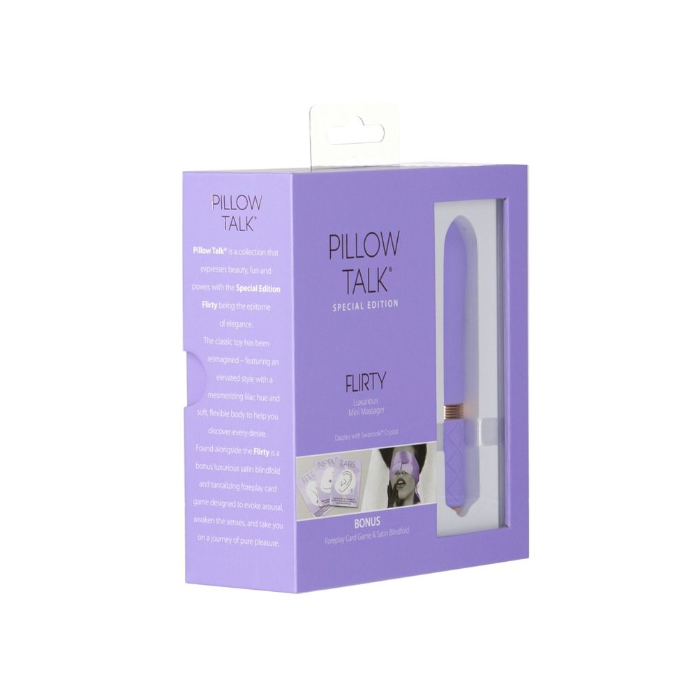 Розкішний вібратор Pillow Talk Flirty Purple Special Edition, Сваровськи, пов'язка на очі+гра