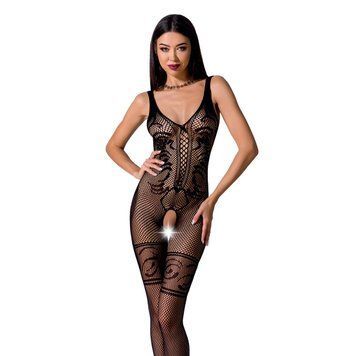 Бодістокінг Passion BS069 black, комбінезон, імітація панчох та боді