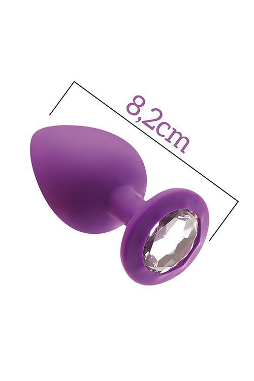 Анальна пробка із кристалом MAI Attraction Toys №48 Purple, довжина 8,2см, діаметр 3,5см