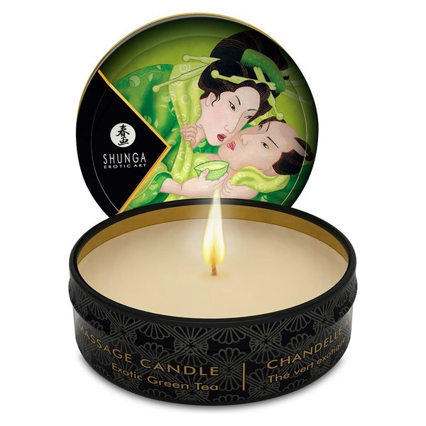 Масажна свічка Shunga Mini Massage Candle Green Tea з запахом зеленого чаю