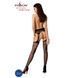 Эротические колготки-бодистокинг Passion S020 black, имитация ажурных чулок с высоким поясом