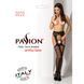 Эротические колготки-бодистокинг Passion S020 black, имитация ажурных чулок с высоким поясом
