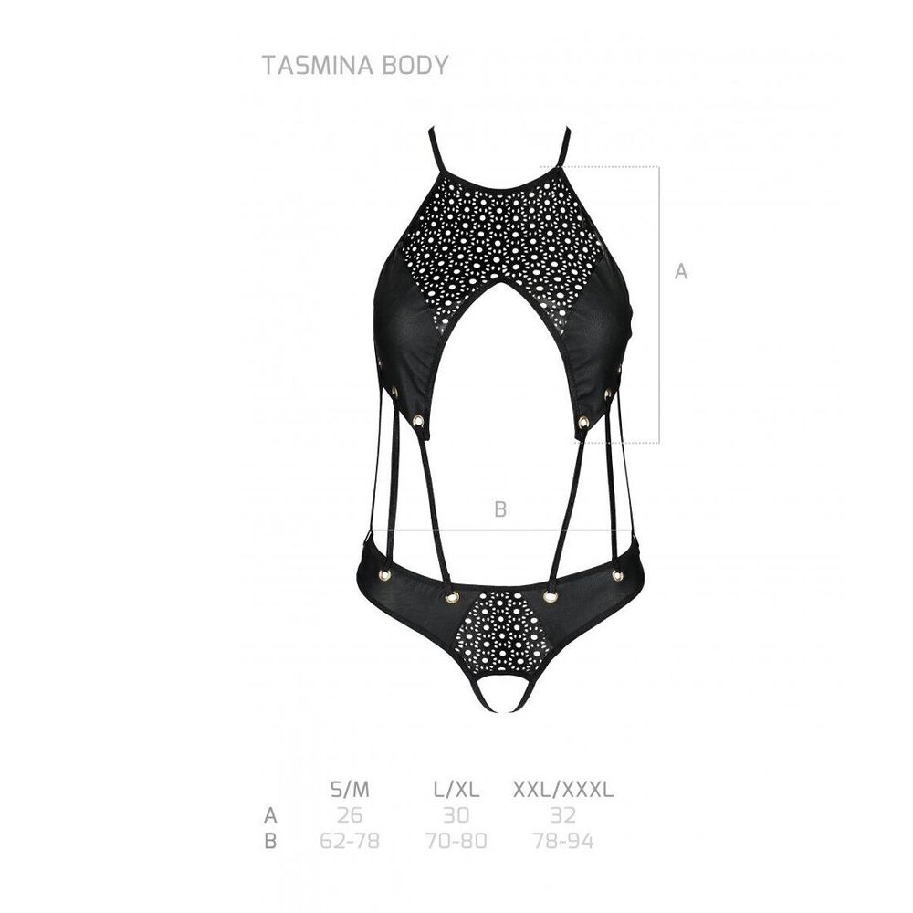 Боді з еко-шкіри з ремінцями та перфорацією Tamaris Body black L/XL — Passion