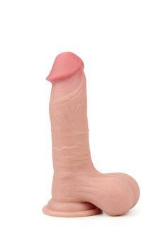 Фаллоимитатор LoveToy Sliding-Skin Dong 7.8 с подвижной кожей и присоской, телесный