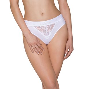 Трусики с широкой резинкой и кружевом Passion PS001 PANTIES white, size L