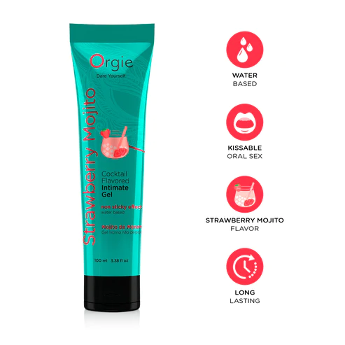Оральный лубрикант Orgie Cocktail Flavored Intimate Gel - Strawberry Mojito, 100 ml, 100 ml, Клубника , Мохито