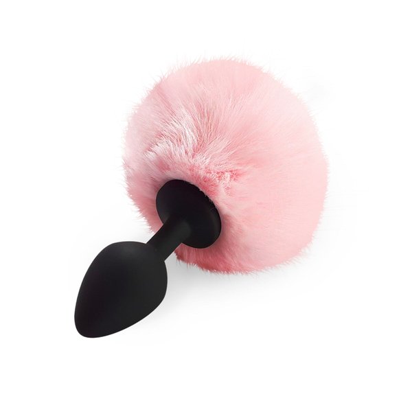 Силиконовая анальная пробка М Art of Sex - Silicone Bunny Tails Butt plug, цвет Розовый, диаметр 3,5