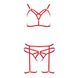 Комплект білизни MAGALI SET OpenBra red XXL/XXXL - Passion Exclusive: стрепи: ліф, трусики та пояс