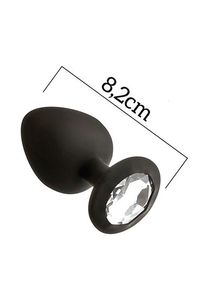 Анальна пробка із кристалом MAI Attraction Toys №48 Black, довжина 8,2см, діаметр 3,5см