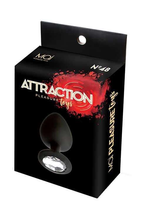 Анальна пробка із кристалом MAI Attraction Toys №48 Black, довжина 8,2см, діаметр 3,5см