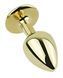 Анальна пробка з кристалом EGZO - Gold Round Plug Marine size M, Золотий