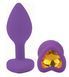 Силиконовая анальная пробка EGZO - Silicone Violet Heart Plug Yellow, size S, Фиолетовый