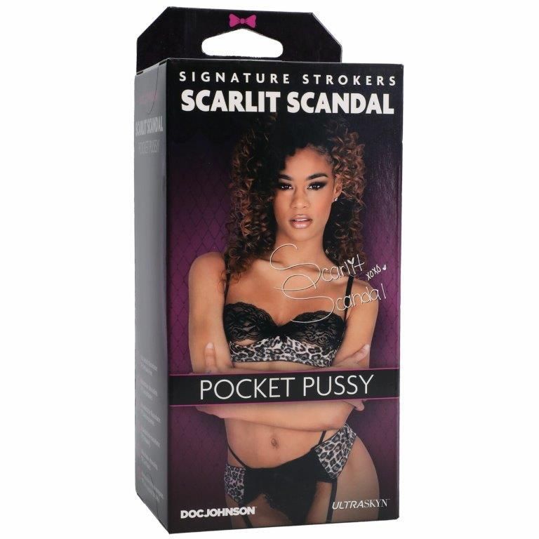 Искусственная вагина Signature Strokers Scarlit Scandal Pocket Pussy, коричневая, Коричневый