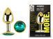 Анальна пробка з кристалом EGZO - Gold Round Plug Marine size M, Золотий