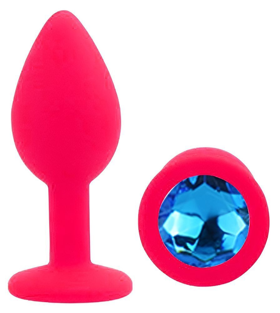 Силіконова анальна пробка EGZO - Silicone Pink Round Plug Blue, size S, Рожевий