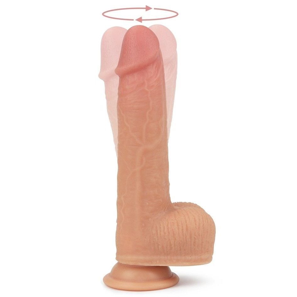 Вібратор з ротацією та підігрівом Dual-Layered Silicone Nature Cock Anthony 8.5, тілесний, тілесний