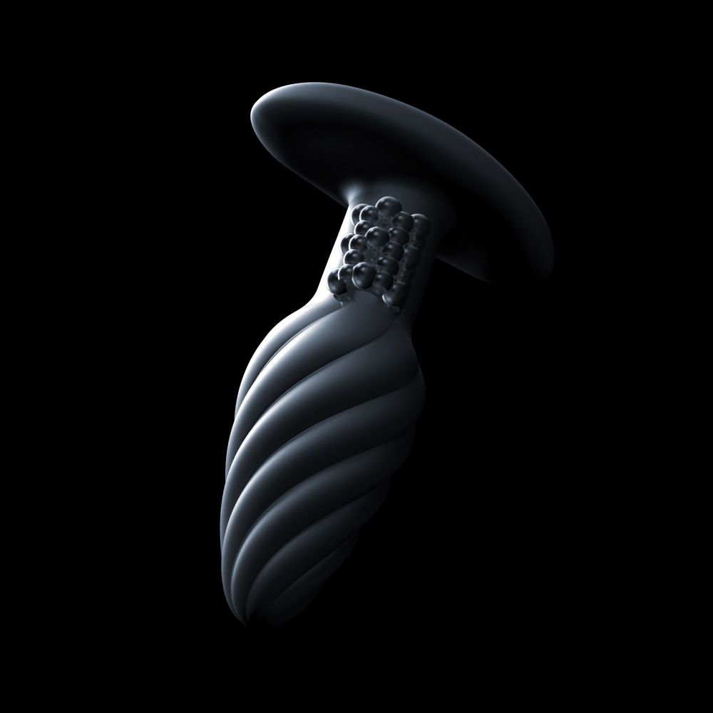 Анальная пробка с вибрацией и жемчужным массажем Dorcel Spin Plug, макс. диам. 3,8 см, пульт ДУ