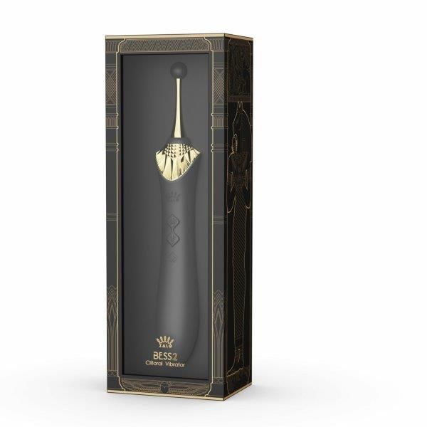Мультифункціональний вібратор Zalo - Bess 2 Obsidian Black, 4 насадки, підігрів, Черный