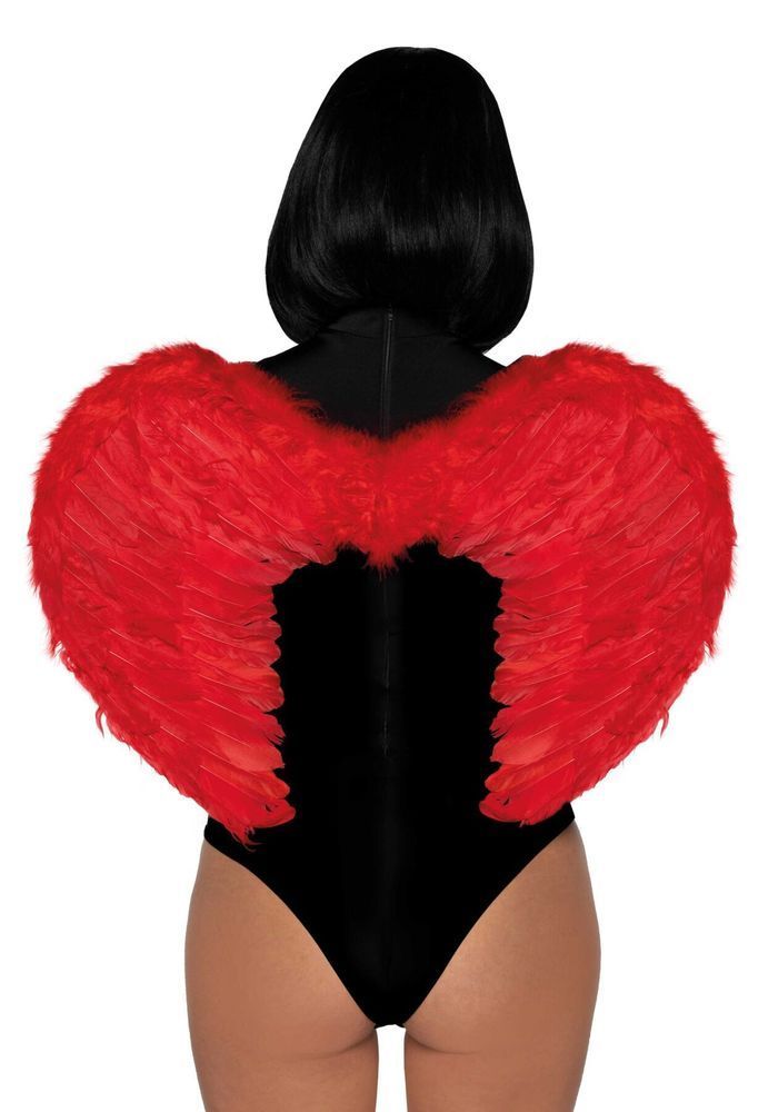 Крила дияволиці Leg Avenue devil wings Red, справжні пір'я
