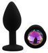 Силіконова анальна пробка EGZO - Silicone Black Round Plug Rainbow, size S, Черный