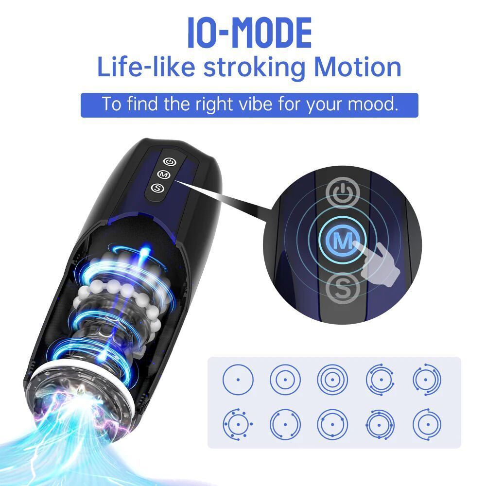 Интерактивный смарт мастурбатор Magic Motion Xone, имитация фрикций, 10 режимов, турбо-кнопка, Черный