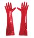 Глянсові вінілові рукавички Art of Sex - Lora, розмір М, колір Червоний