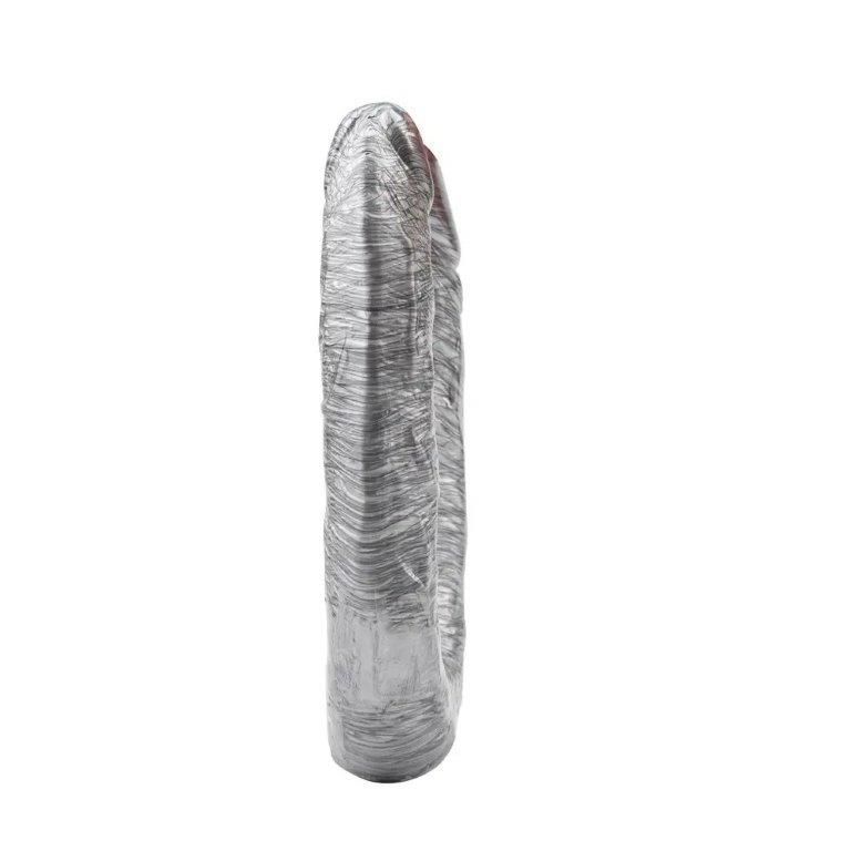 Двохкінцевий фалоімітатор Dark Muscle Dixie Normous, срібний, Срібний