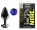 Анальная пробка с кристаллом EGZO - Dark Gray Round Plug Blue, size M, Темное серебро