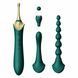 Мультифункціональний вібратор Zalo - Bess 2 Turquoise Green, 4 насадки, підігрів, Зелений