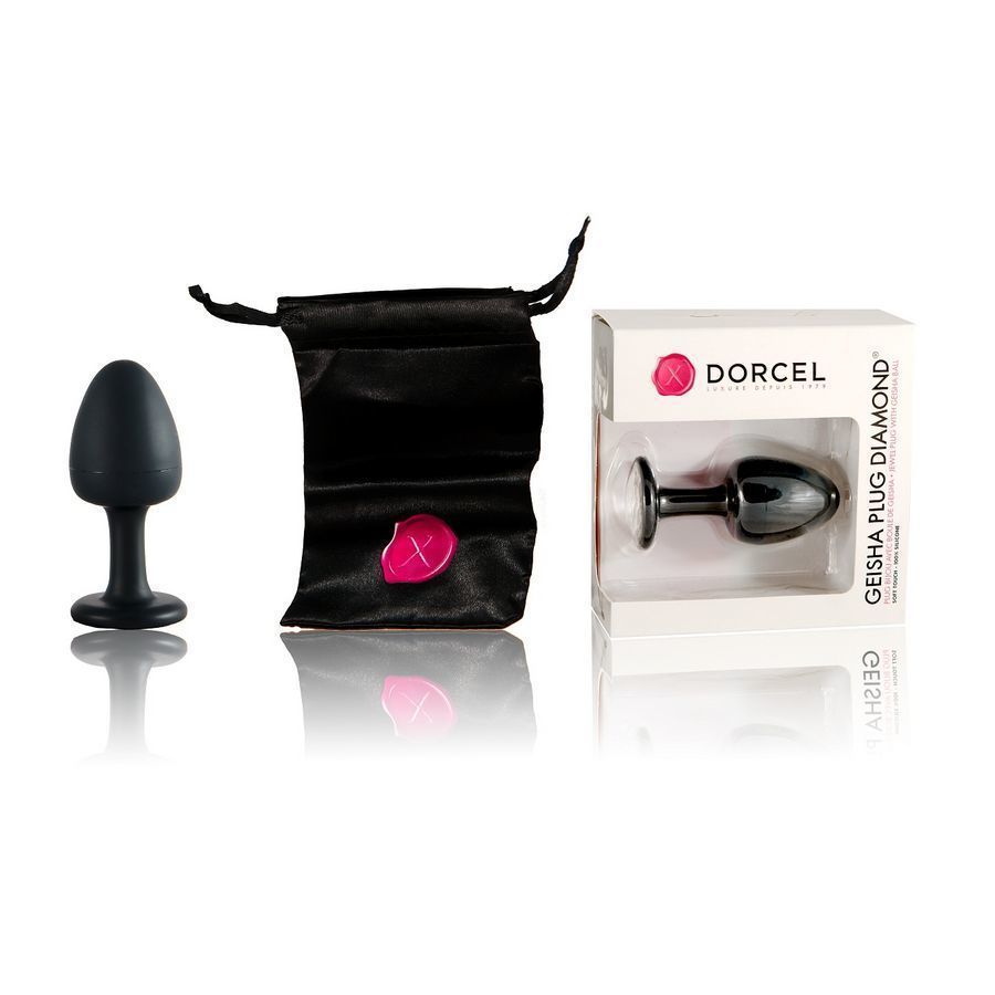 Анальна пробка Dorcel Geisha Plug Diamond L із кулькою всередині, створює вібрації, макс. діаметр 4см, Черный
