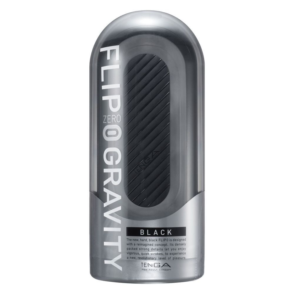 Мастурбатор Tenga Flip Zero GRAVITY Black, змінна інтенсивність стимуляції, розкладний, Черный