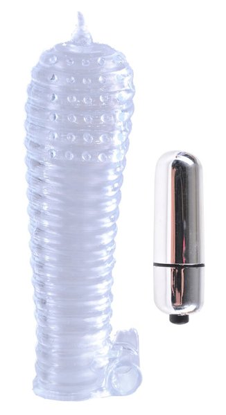 Насадка на пенис прозора Classix Textured Sleeve And Bullet Silber