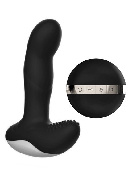 Масажер простати/ Вібратор Silicone Massager USB 7 Function + Pulsator / Heating BLACK