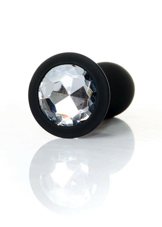 Анальна пробка - Jewellery Silicone Black Plug L Clear, Черный