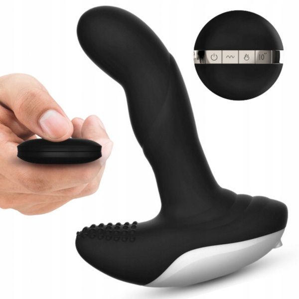 Массажер простаты/ Вибратор Silicone Massager USB 7 Function + Pulsator/Heating BLACK