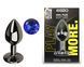 Анальна пробка з кристалом EGZO - Dark Gray Round Plug Blue, size S, Темное серебро