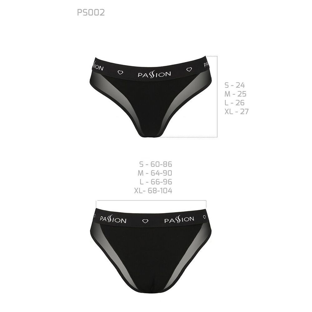 Трусики із прозорою вставкою Passion PS002 PANTIES black, size S