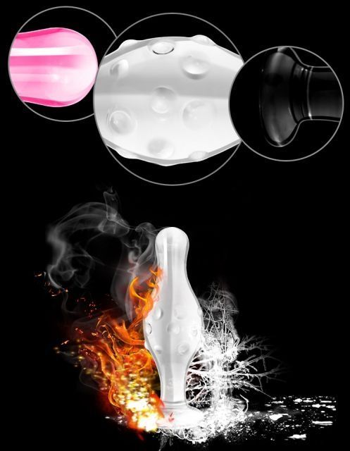 Анальна пробка Lovetoy Glass Romance GS17, чорна, Черный