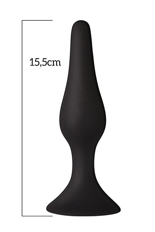 Анальная пробка на присоске MAI Attraction Toys №35 Black, длина 15,5см, диаметр 3,8см