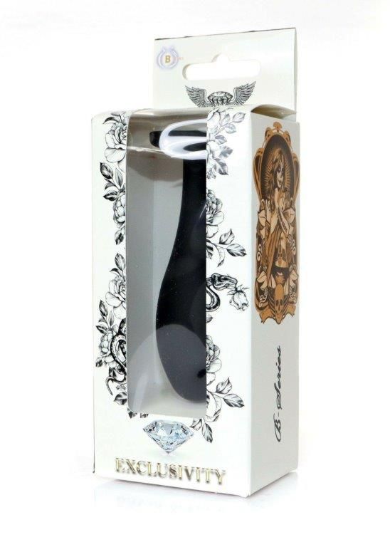 Анальная пробка - Jewellery Silicone Black Plug M Clear, Черный