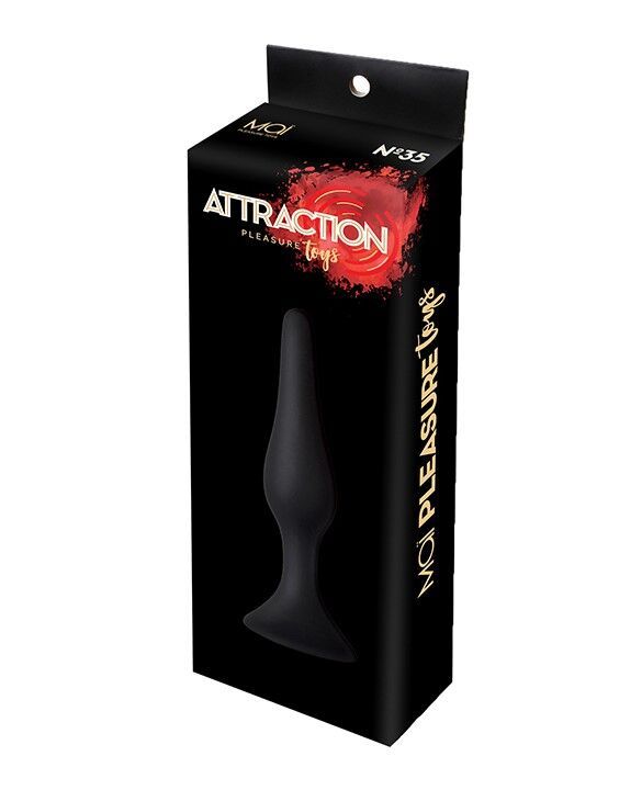 Анальна пробка на присосці MAI Attraction Toys №35 Black, довжина 15,5см, діаметр 3,8см