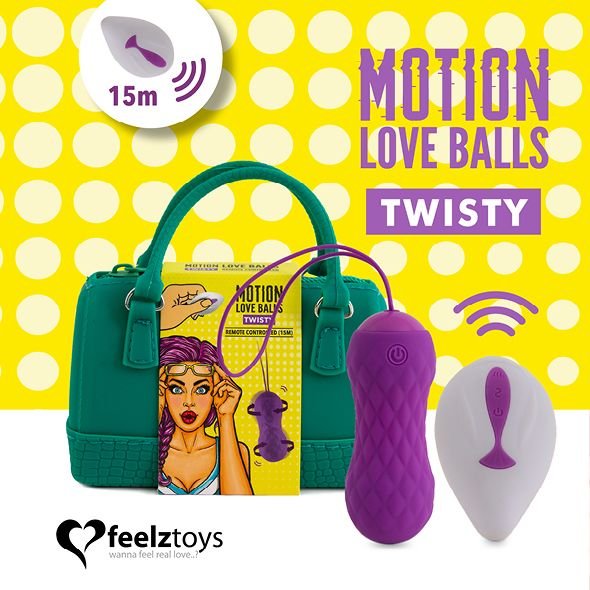 Вагінальні кульки з масажем та вібрацією FeelzToys Motion Love Balls Twisty